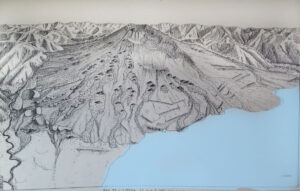Ricostruzione grafica dell'Etna 4.000 anni fa - Kieffer 1973